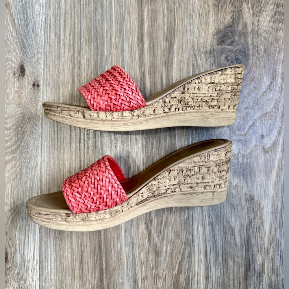 Mila Paoli Coral Woven Slide Cork Wedge Sandals – Size 8.5 NWOB - Picture 3 of 5